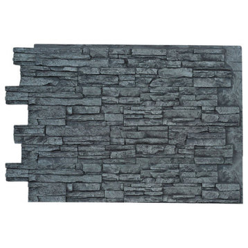 Faux Stone Wall Panel - ALPINE, Charcoal, 36"x48" Wall Panel