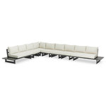 Meridian Furniture - Maldives Cream Water Resistant Fabric Outdoor Patio Modular Sectional - Create your own custom contemporary look on the deck or porch with the addition of this Maldives outdoor patio armless chair. Part of a large collection that lets you mix and match modular pieces to get the look you crave most. This modular sectional has cream water resistant fabric with a base made from grey aluminum, so it's sturdy, tough, and ready to face the elements with impeccable beauty, season in and season out. Shop the contemporary pieces in this collection to create the outdoor entertaining area of your dreams.