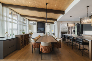 Dining room - contemporary dining room idea in Calgary
