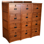 Crafters and Weavers - Mission Solid Oak 4-Drawer File Cabinet With Locks & Keys - Our Mission / Arts & Crafts style furniture is made with attention to detail and expertise like that of 100 year old Stickley.