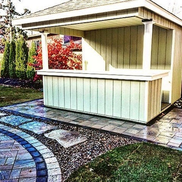 Oceanport, NJ Backyard Patio & Shed Bar Space