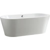 Freestanding bathtub, polished chrome round overflow and pop-up drain, VA6812-S