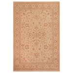 Bareens Designer Rugs - Bohemien Ziegler Sheri Beige Brown Hand-Knotted Wool Rug - 10'3'' x 13'8'' - Enhance the ambiance of your home with this magnificent Persian-influenced Turkish hand-knotted rug made by skilled artisans capable of creating the most exceptional vegetable dyes and hand-spun wool. This exquisite handmade rug is a one-of-a-kind Peshawar Kafkaz, otherwise identified as Chobi, Chobi Peshawar, Oushak, or Ziegler rug. These handmade rugs are crafted in Pakistan utilizing superior-quality wool imported from Australia, New Zealand, and Korea in two types of weaves: the Persian weave and the Mori weave. This rug is meticulously crafted by hand using the finest natural vegetable dyes extracted from local plants. The artisans use a blend of hand-spun local and fine merino wool, resulting in a rug with a compelling texture, higher lanolin content, and longer staple. The artisans occasionally incorporate natural or artificial silk into the pile to enhance specific motifs. The finished product is an awe-inspiring execution of flawless design and an understated palette that exudes elegance.