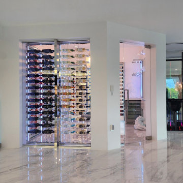 LED-Lit Chrome Wine Wall - Boca Raton, FL
