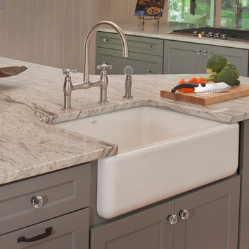 Gray Painted Eclectic Kitchen