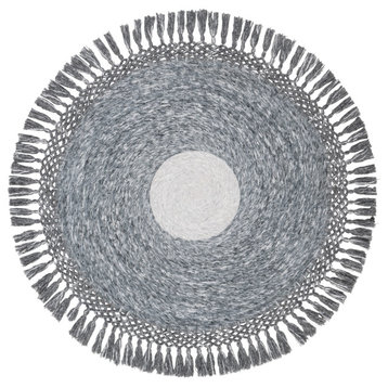 Safavieh Sahara Sah490B Contemporary Rug, Gray and Ivory, 4'0"x4'0" Round