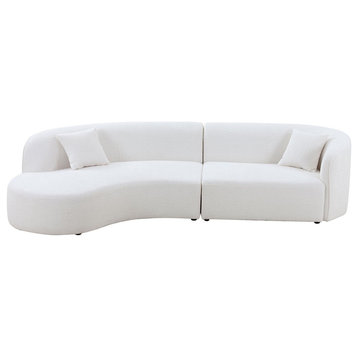 Gewnee Luxury Modern Style Living Room Upholstery Curved Sofa