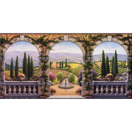 Tile Mural, Tuscan Villa by John Zaccheo