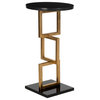 Cassidy Accent Table - Gold/ Black Marble Top