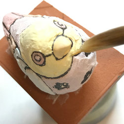 陶の小鳥オブジェ(置物) - インテリア雑貨