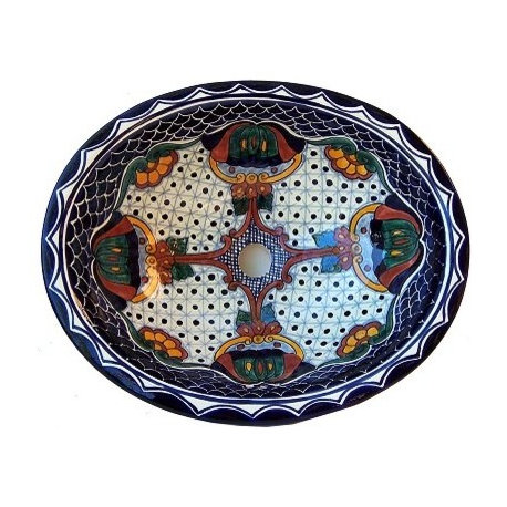 Blue Mesh Ceramic Talavera Sink