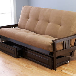 Monterey Espresso Futon | Suede Peat Futon Mattress - Products