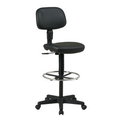 Sculptured Seat and Back Vinyl Drafting Chair - Living Room Chairs