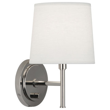 Robert Abbey S349 One Light Wall Sconce Bandit Polished Nickel
