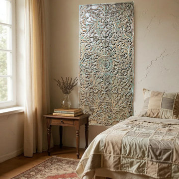 Eclectic Bohemian Ranch Farmhouse Decor: The Art of Rustic Carved Doors