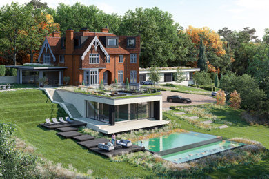 This is an example of an expansive traditional house exterior in Essex with four floors.