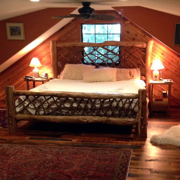 Locust and Rhododendron Rustic King-Sized Bed