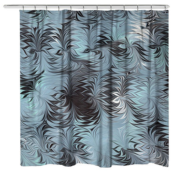 Hypnotic Blue Marble Shower Curtain