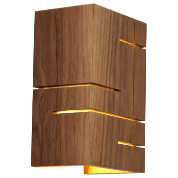 Claudo - LED Wall Sconce, Wood: Walnut