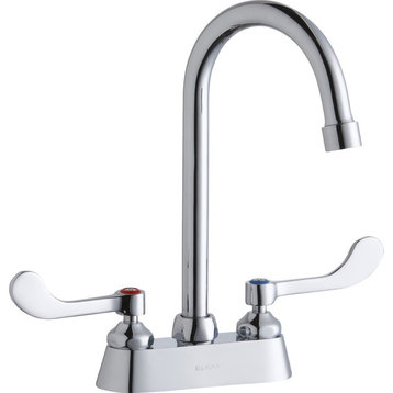 Elkay 4" Centerset With Exposed Deck Faucet and 5" Gooseneck Spout