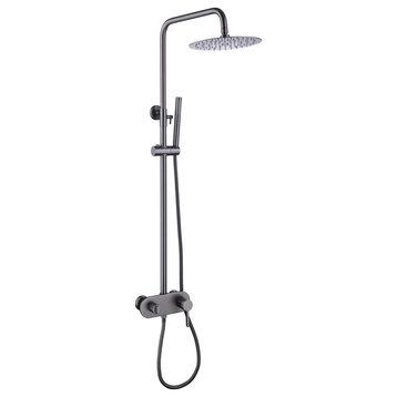 Luxury 3-Function Complete Shower System With Tub Faucet And Rough-In Valve, Gre