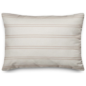 Blush Stripe on White 20 x 14 Spun Poly Pillow