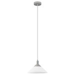 Globe Electric - Novogratz x Globe Ursa Frosted White and Matte Gray 1-Light Pendant - With a simple color palette and a sense of simplicity, the sleek Ursa Pendant light is a truly versatile light fixture. With a frosted shade and matte gray accent, you can hang this pendant anywhere you need extra light. You will welcome this fixture in a minimalist study or try hanging it over a little couch in your living room or a side chair in your bedroom. Have fun! Light your home in style with the Novogratz and Globe Electric.