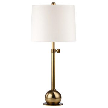 Hudson Valley Marshall 1-LT Adjustable Table Lamp L114-VB-WS - Vintage Brass