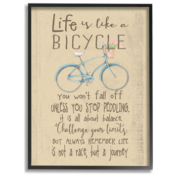 Stupell Industries Life is Like a Bicycle Icon Inspirational Typography, 24"x30"