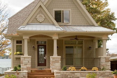 Example of a transitional exterior home design in Other
