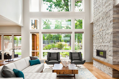 Inspiration for a contemporary home design remodel in Ottawa