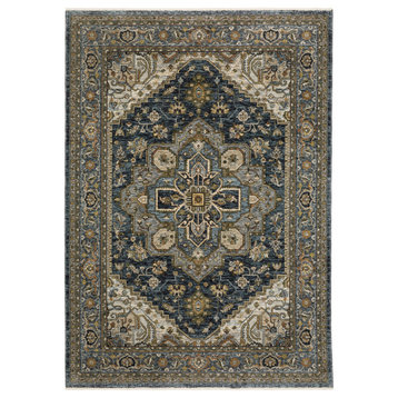 Oriental Weavers Sphinx Aberdeen 1144Q Traditional Rug, Blue and Blue, 3'3"x5'0"