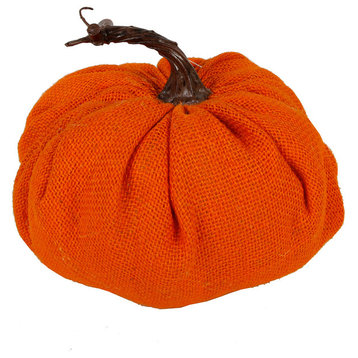 8.5" Burlap Pumpkin, XL, Orange, XL