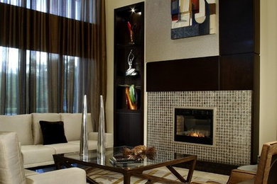 Trendy living room photo in Miami