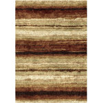 Orian - Orian Impressions Shag Sundown Stripes Area Rug, 7'10"x10'10" - Enliven your floor with Impressions Shag's bold designs and neutral hues of nature. This collection will fill a room with dramatic color, unique style and super soft texture underfoot. This collection offers appealing geometric patterns  that will blend well with any home decor and the variety of colors will help bring any space together beautifully.