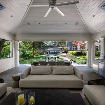 Custom Frestanding Outdoor Living Arbor with Built0In Grill