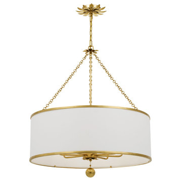 Broche 8-Light 34" Traditional Chandelier in Antique Gold
