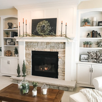 Classic White Fireplace Makeover Fairmont, MN