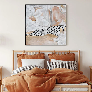 Modern abstract framed art on canvas with textured details "Style"