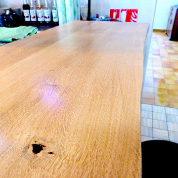 Comptoir de bar de campagne en chêne massif