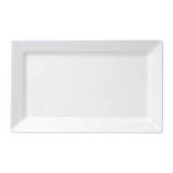 Diamond 17.25 in. x 10.5 in. Melamine Rectangle Serving Platter in White - Serving Dishes And Platters
