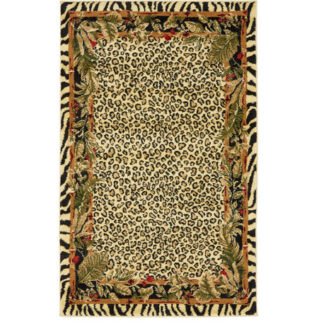 Unique Loom Cream Jungle Wildlife 3' 3 x 5' 3 Area Rug