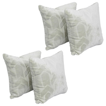 17" Jacquard Throw Pillows With Inserts, Set of 4, Agora Soap