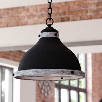Sheffield 15" Pendant New Bronze and Distressed Ash with Light Silver Inner
