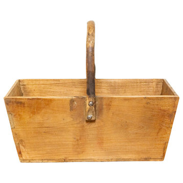 Antique Elm Wood Vegetable Basket