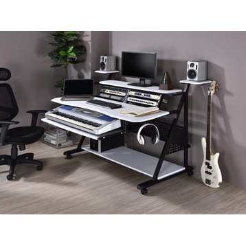 Acme Willow Music Desk White and Black Finish