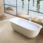 Vinnova Inc - Orion Soaking Bathtub, 59"x31.5", 67" - Transform your bathroom space into a relaxing oasis with the Orion Freestanding Bathtub. This gorgeous contemporary piece features clean lines and subtle, sloping curves that evoke feminine charm. Youtreasure sinking into this deep-soaking tub and letting your cares float away. Durable craftmanship ensures years of enjoyment.