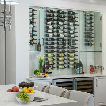 Bright, White Kitchen Renovation Wine Display