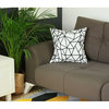 18" X 18" Black and White Polyester Pillow Cover