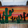 Garden Area Plush Area Rugs From Original Art, Desert Sunset, 48"x30